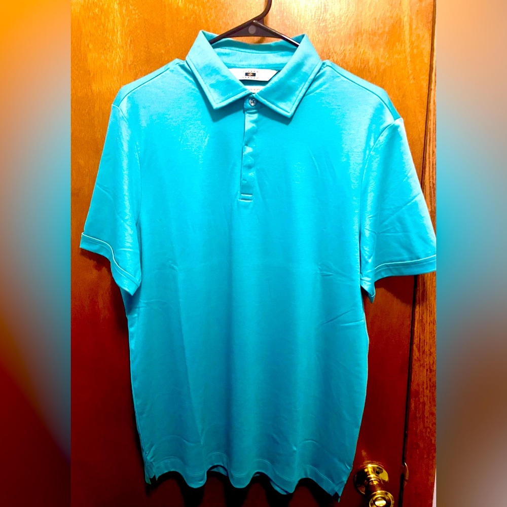 Brand New - Teal Joseph Abboud Liquid Soft Polo, Medium